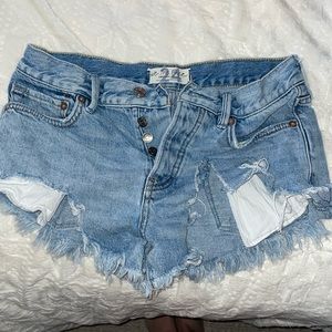 Ripped Free People jean shorts 24